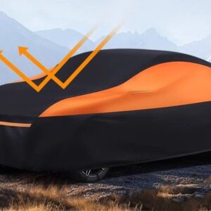 Blasck And Orange Color Mix Car Cover